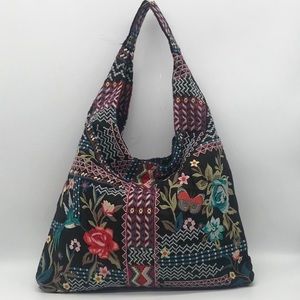 Johnny Was Embroidered Hobo Bag - Excellent Condition